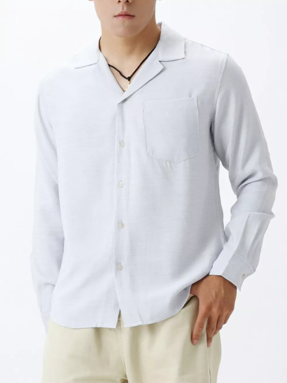 Men's Plus Size Button Up Long Sleeve Shirt, image 3