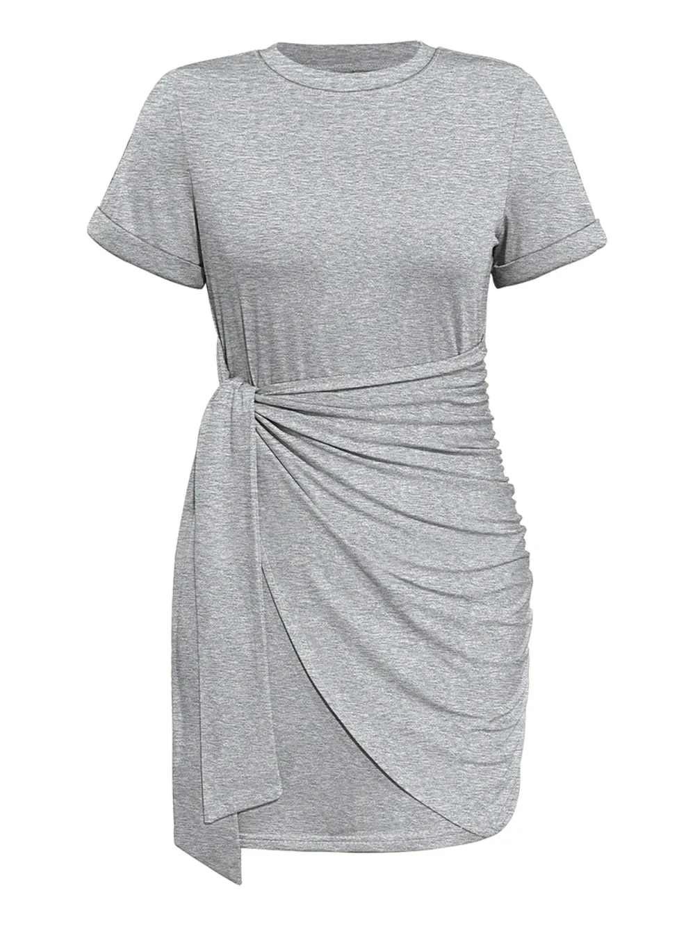 Round Neck Short Sleeve Mini Tee Dress, image 8