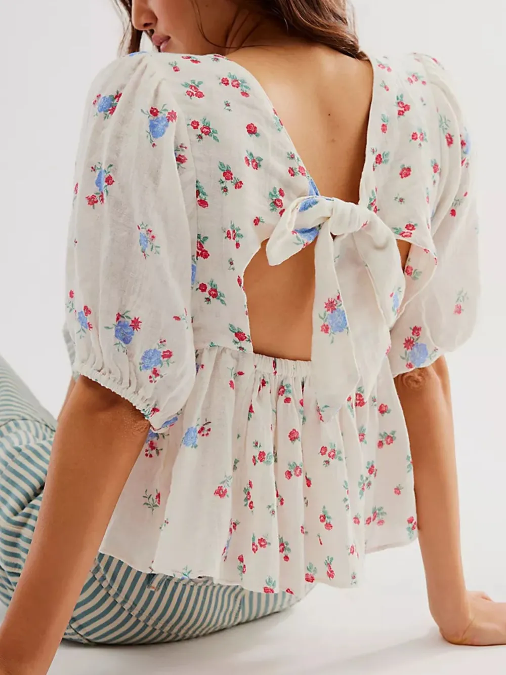 Bow Back Puff Sleeve Blouse, image 7