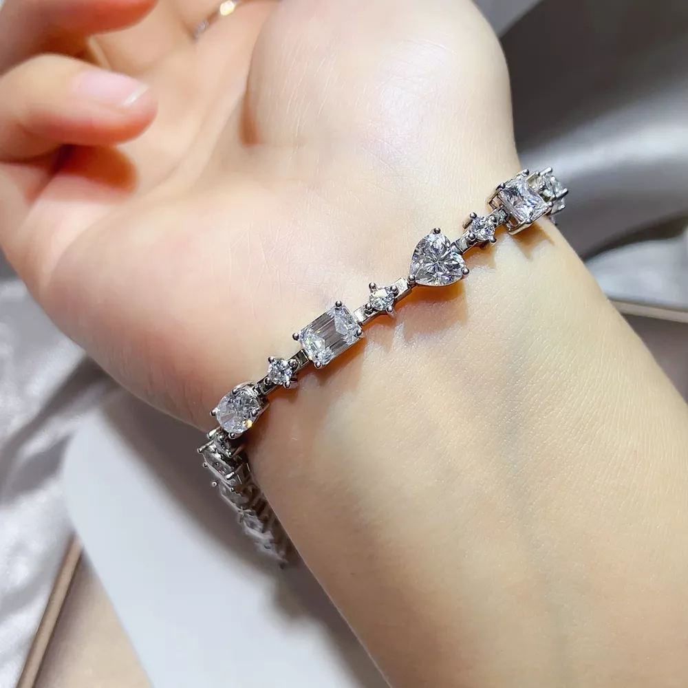925 Sterling Silver Moissanite Bracelet, image 4