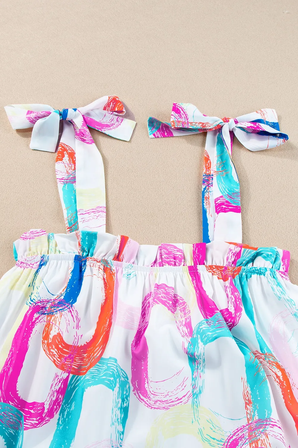 Tied Printed Sleeveless Mini Dress, image 7