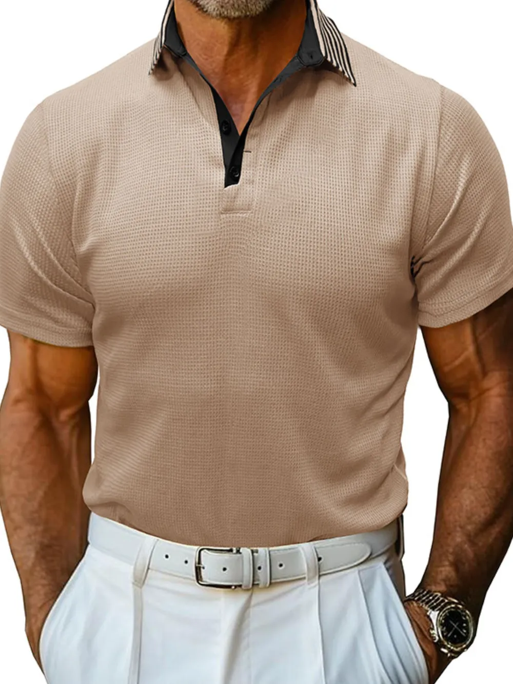 Men's Classic Textured Golf Polo Shirt, image 9