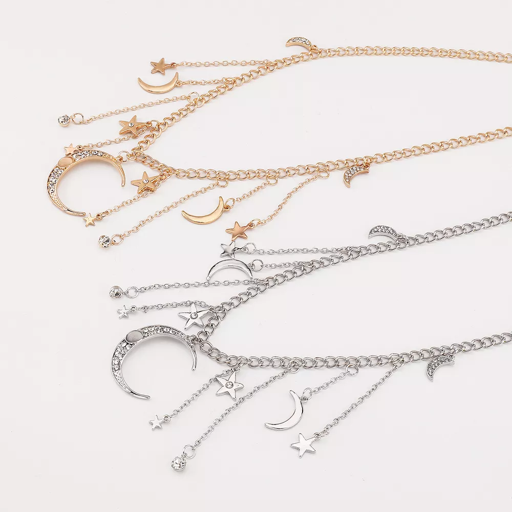 Moon & Star Charm Necklace, image 4