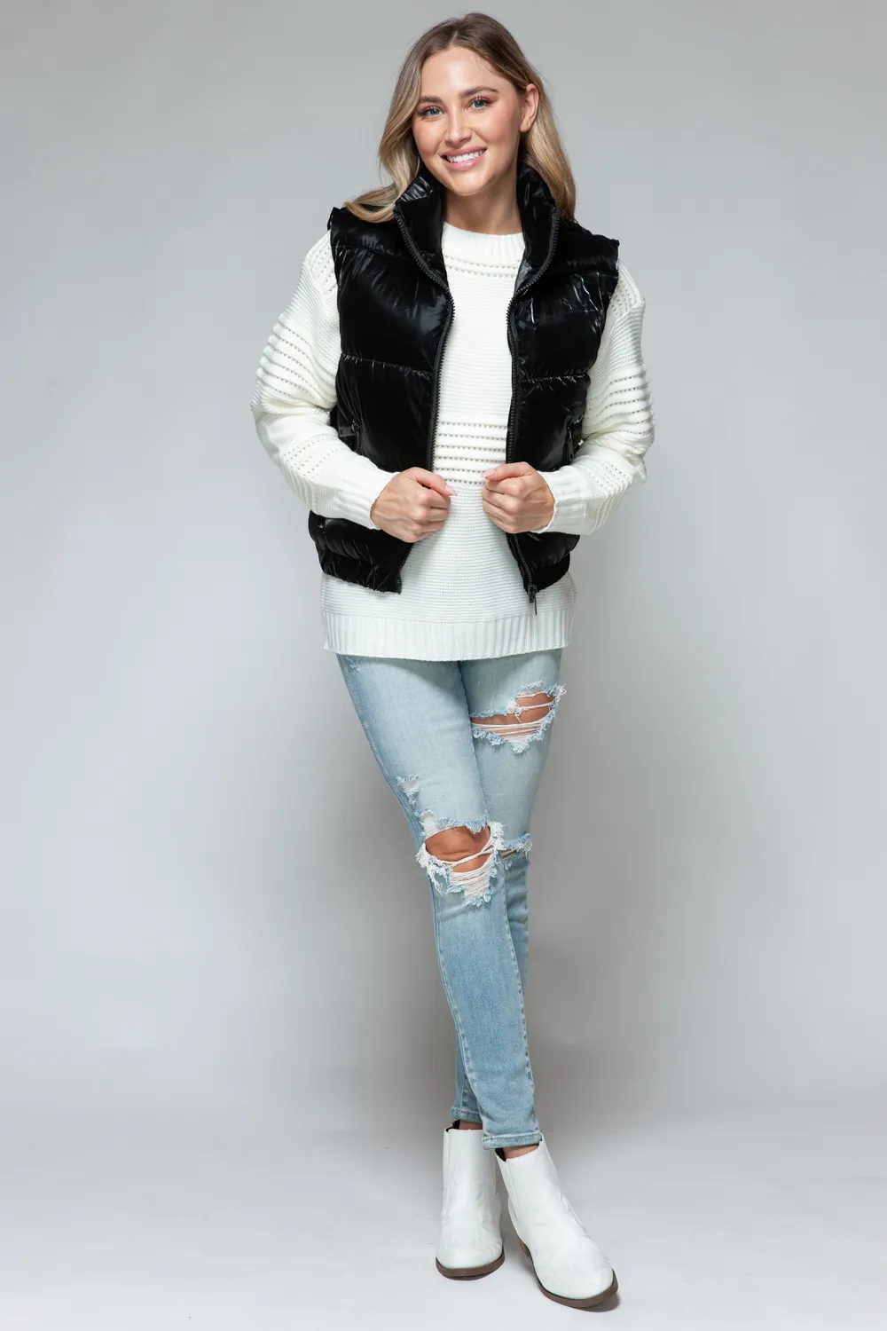 Fine Fur Lining Quilted Vest, image 6