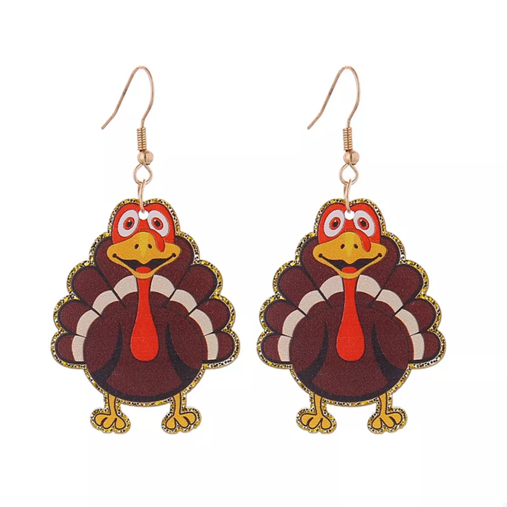 Thanksgiving Turkey Dangle Earrings, image 3