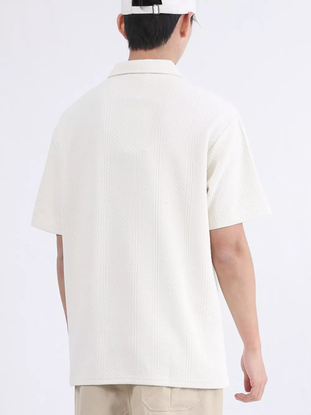 Men's Plus Size Zipper Detail Short Sleeve Polo, image 6