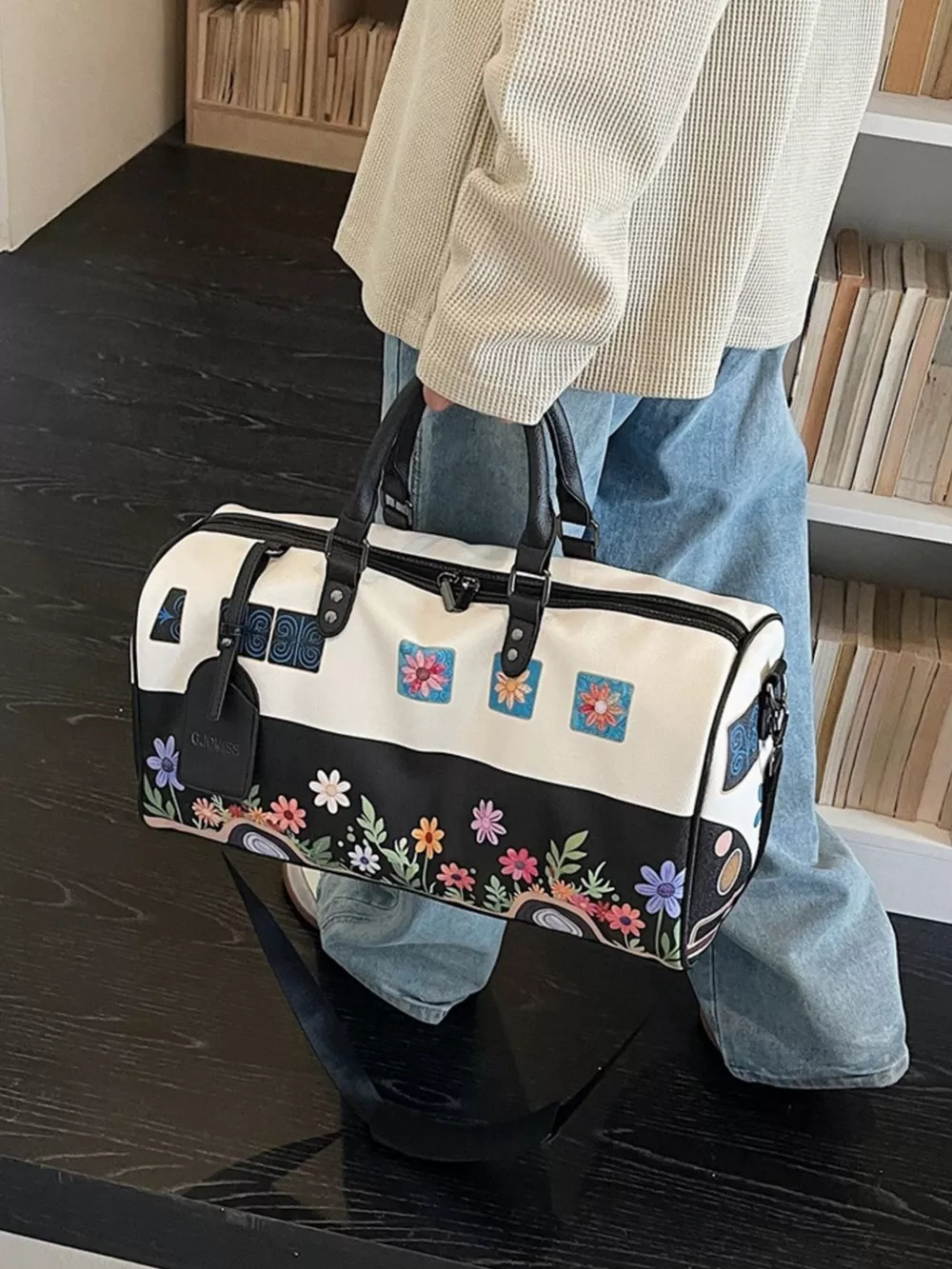 Floral Print Duffel Bag, image 5