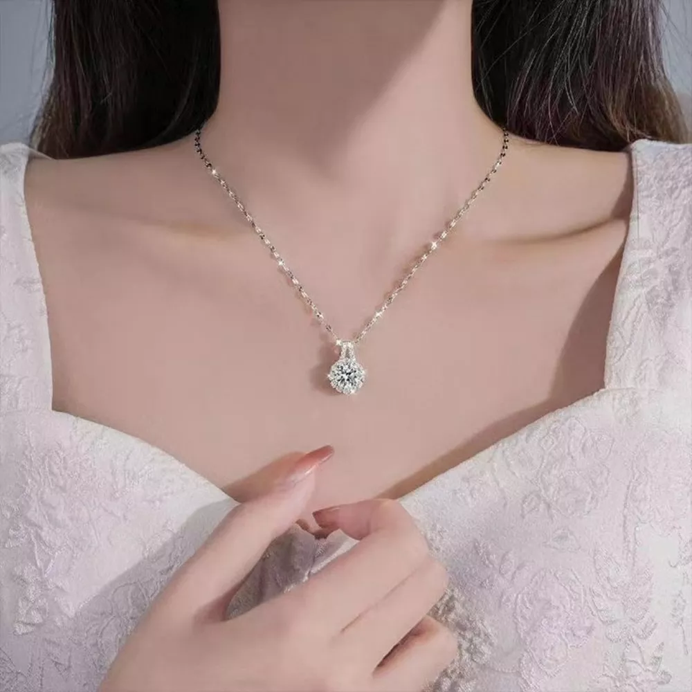 2 Carat Moissanite 925 Sterling Silver Necklace, image 4