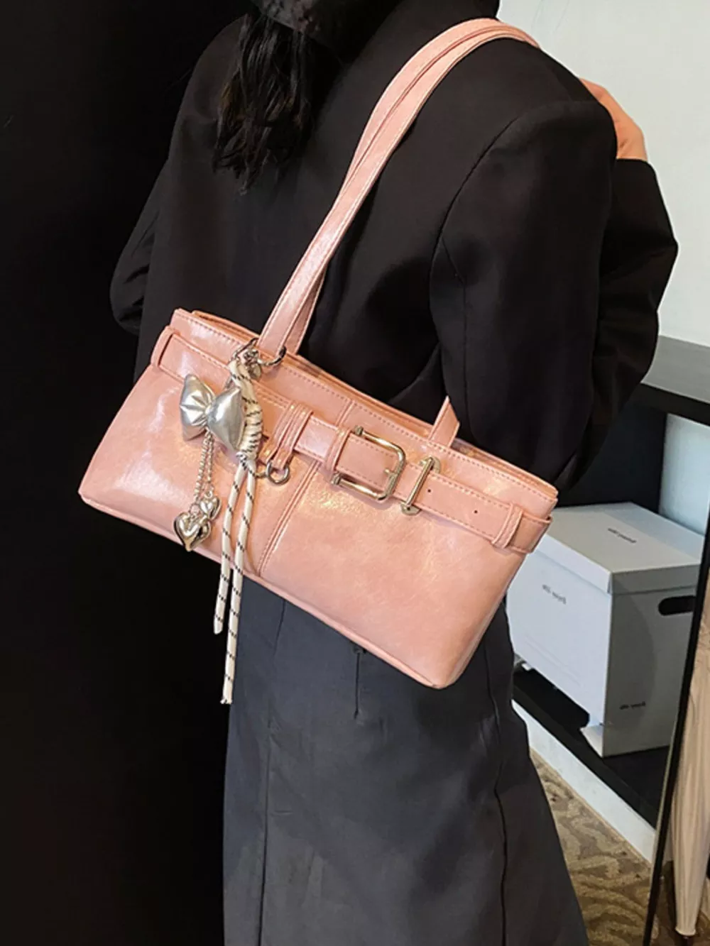 Buckle Decor Shoulder Bag, image 5