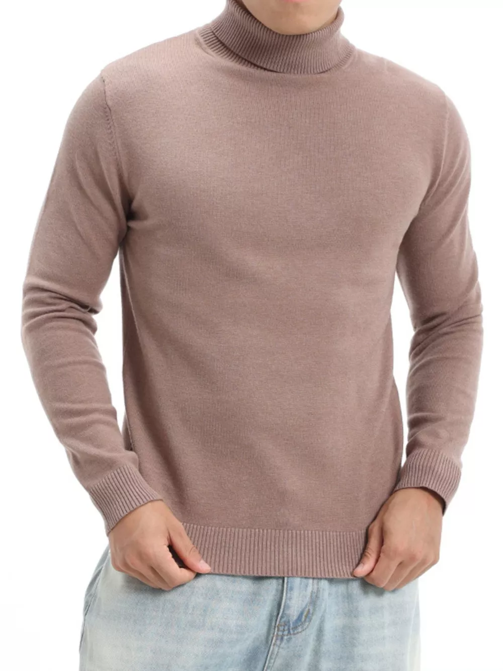 Men's Plus Size Slim-Fit Turtleneck Sweater, image 3