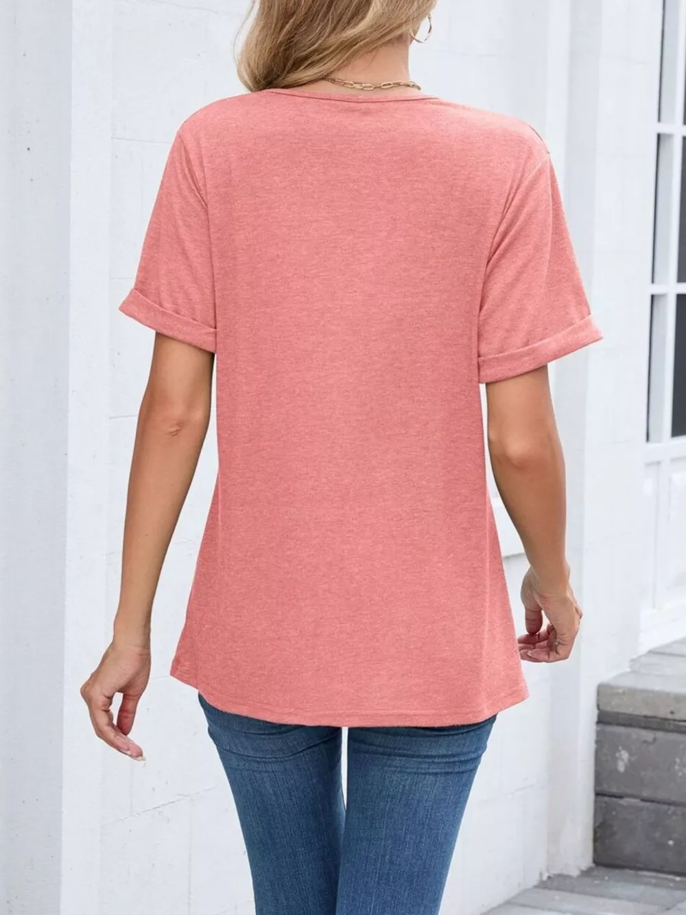 Casual V-Neck Short Sleeve T-Shirt, image 31