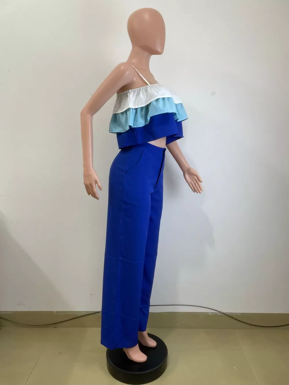 Layered Ruffle Crop Top and Pants Set, image 8