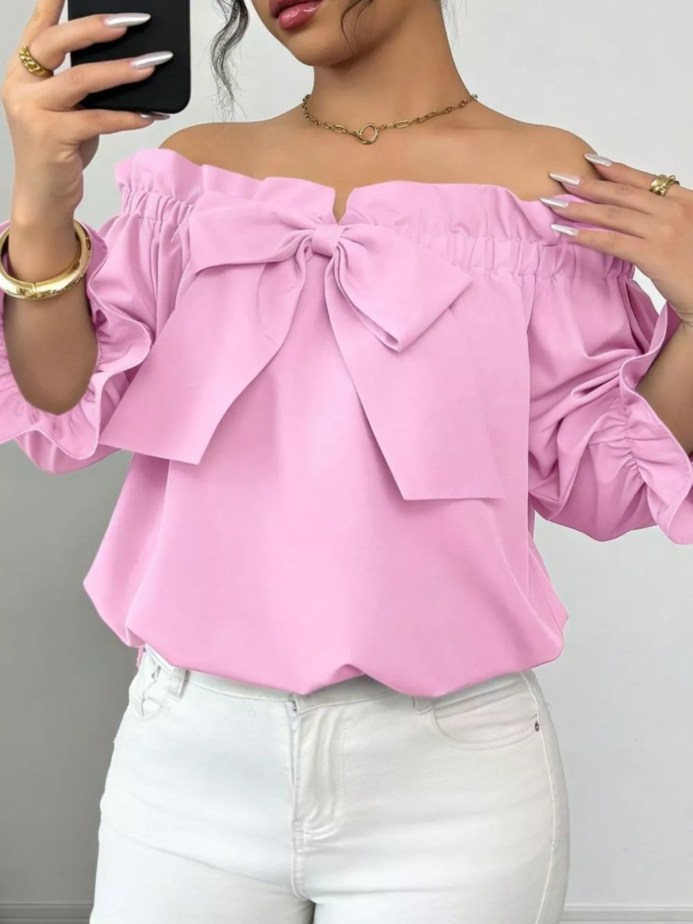 Bow Flounce Sleeve Blouse, image 18