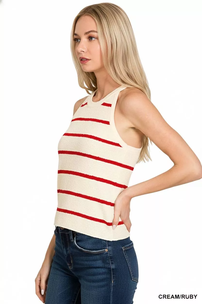 Stripe Sweater Tank Top, image 2