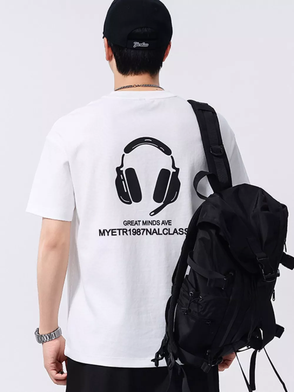 Men's Plus Size Round Neck Short Sleeve T-Shirt, image 3