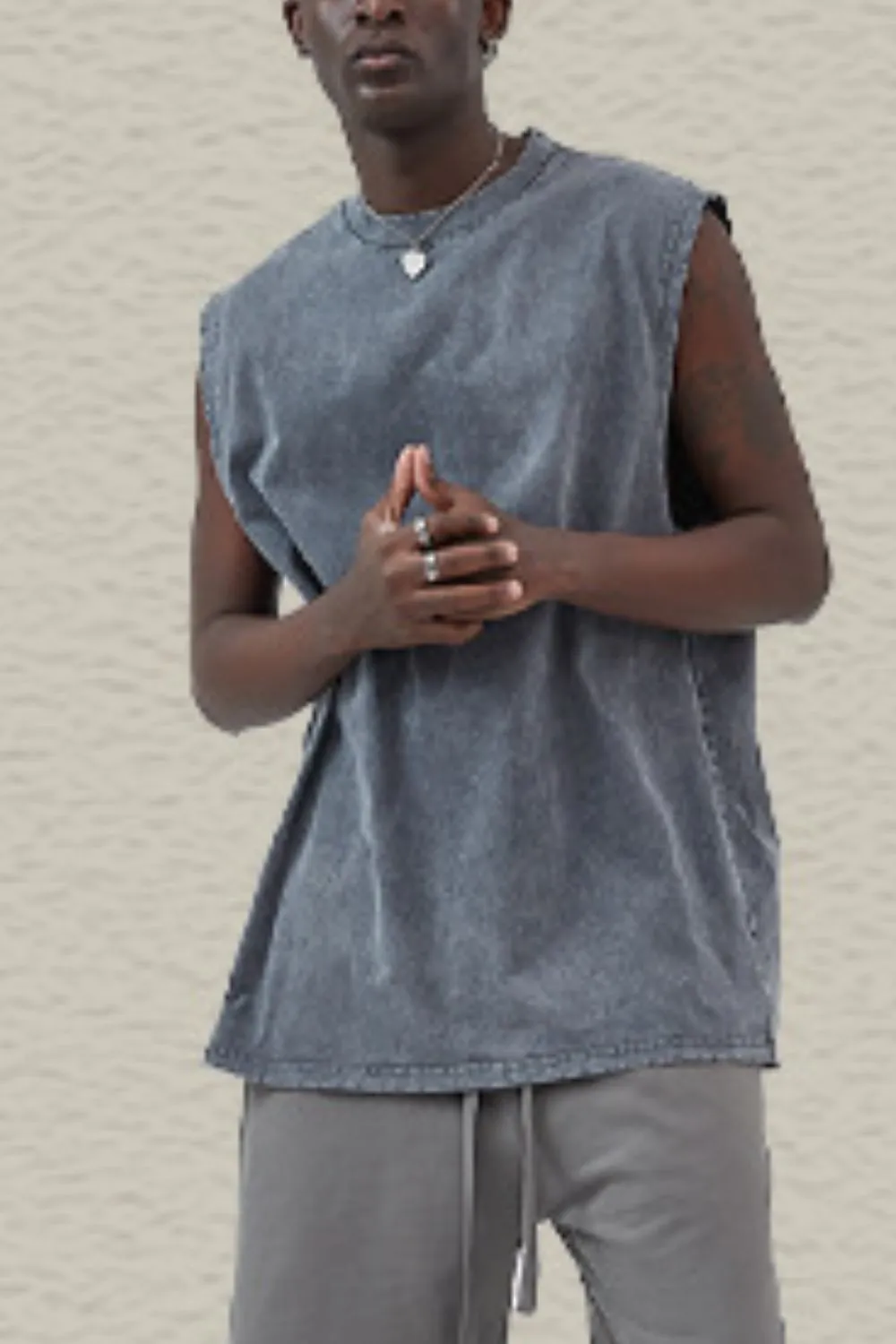 Men's Round Neck Tank, image 3