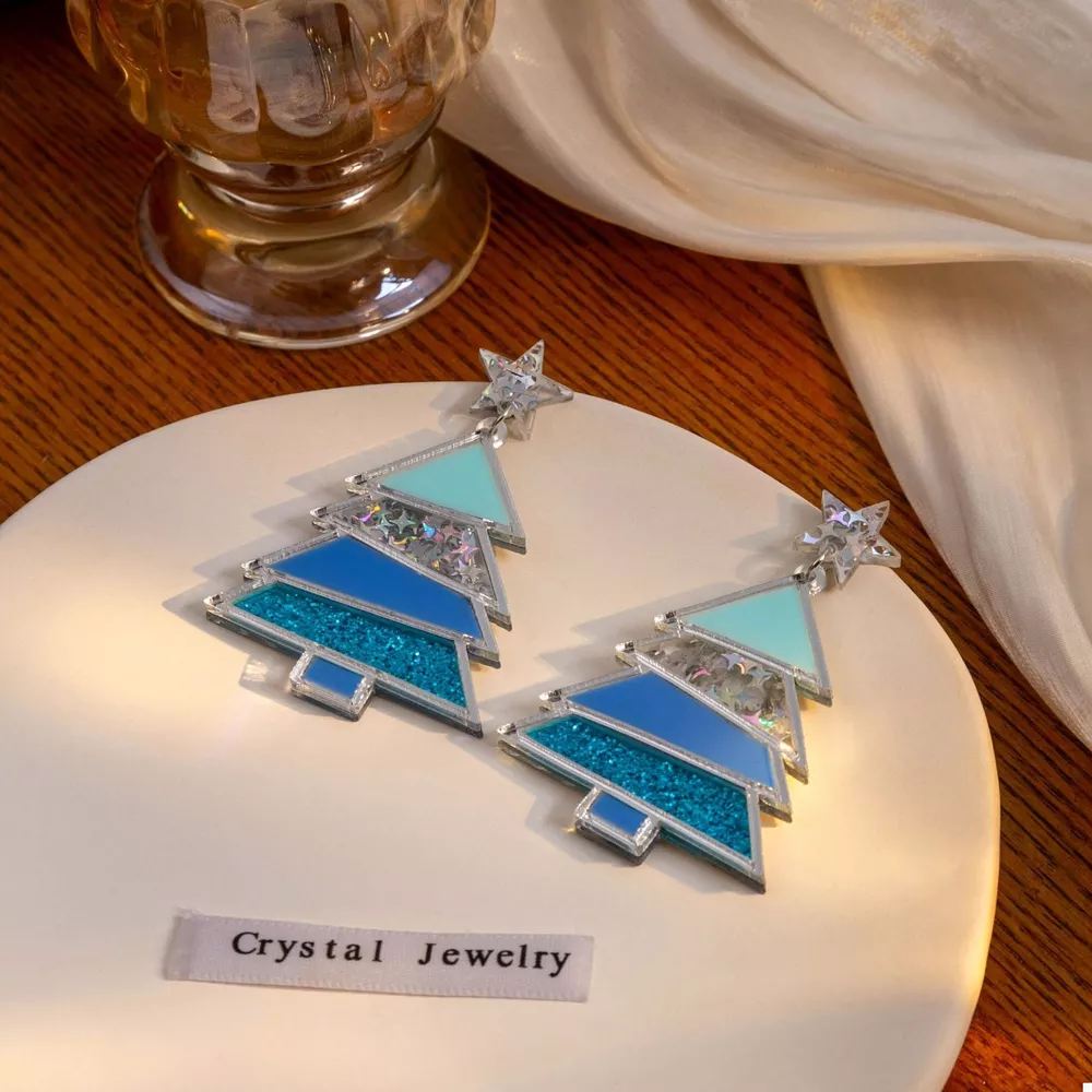 Christmas Tree Dangle Earrings, image 3
