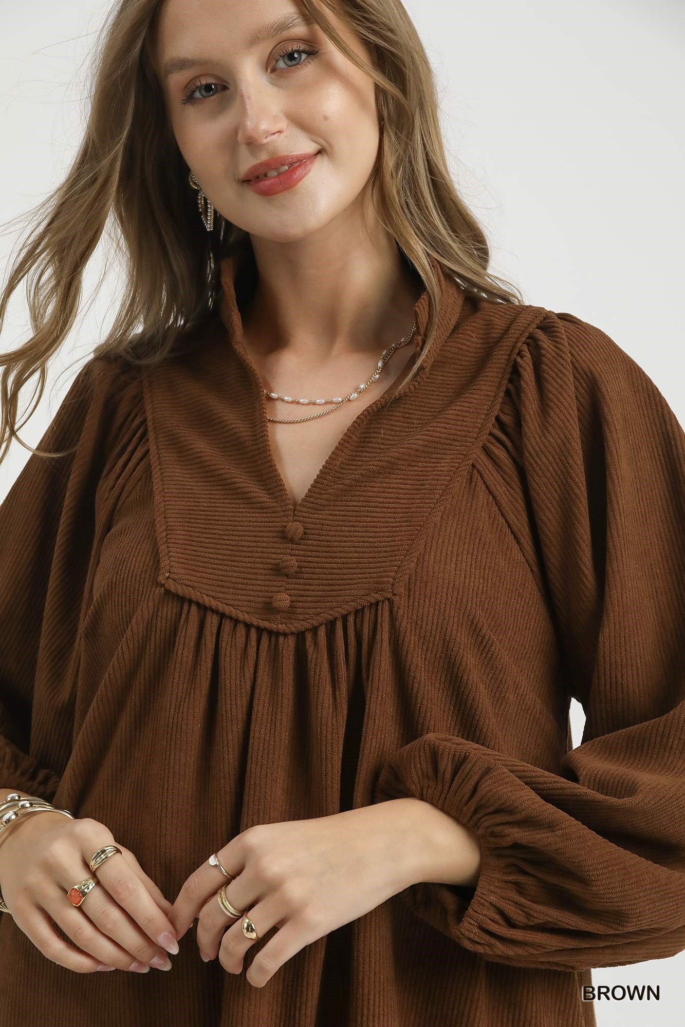 Corduroy Tiered Babydoll Dress, image 4