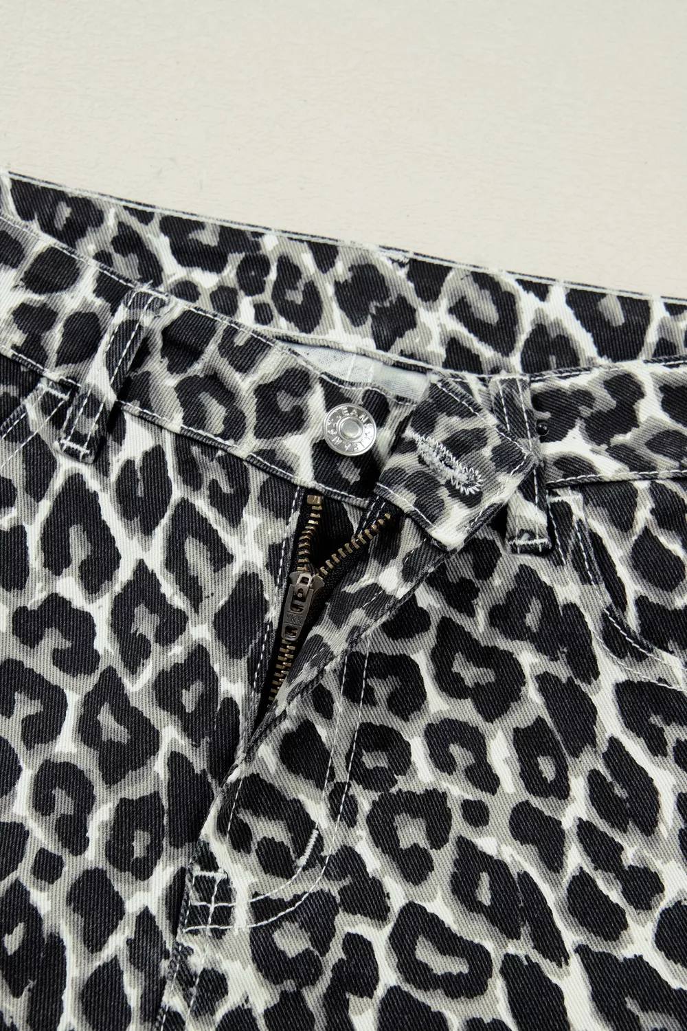 Leopard Print Barrel Jeans, image 11