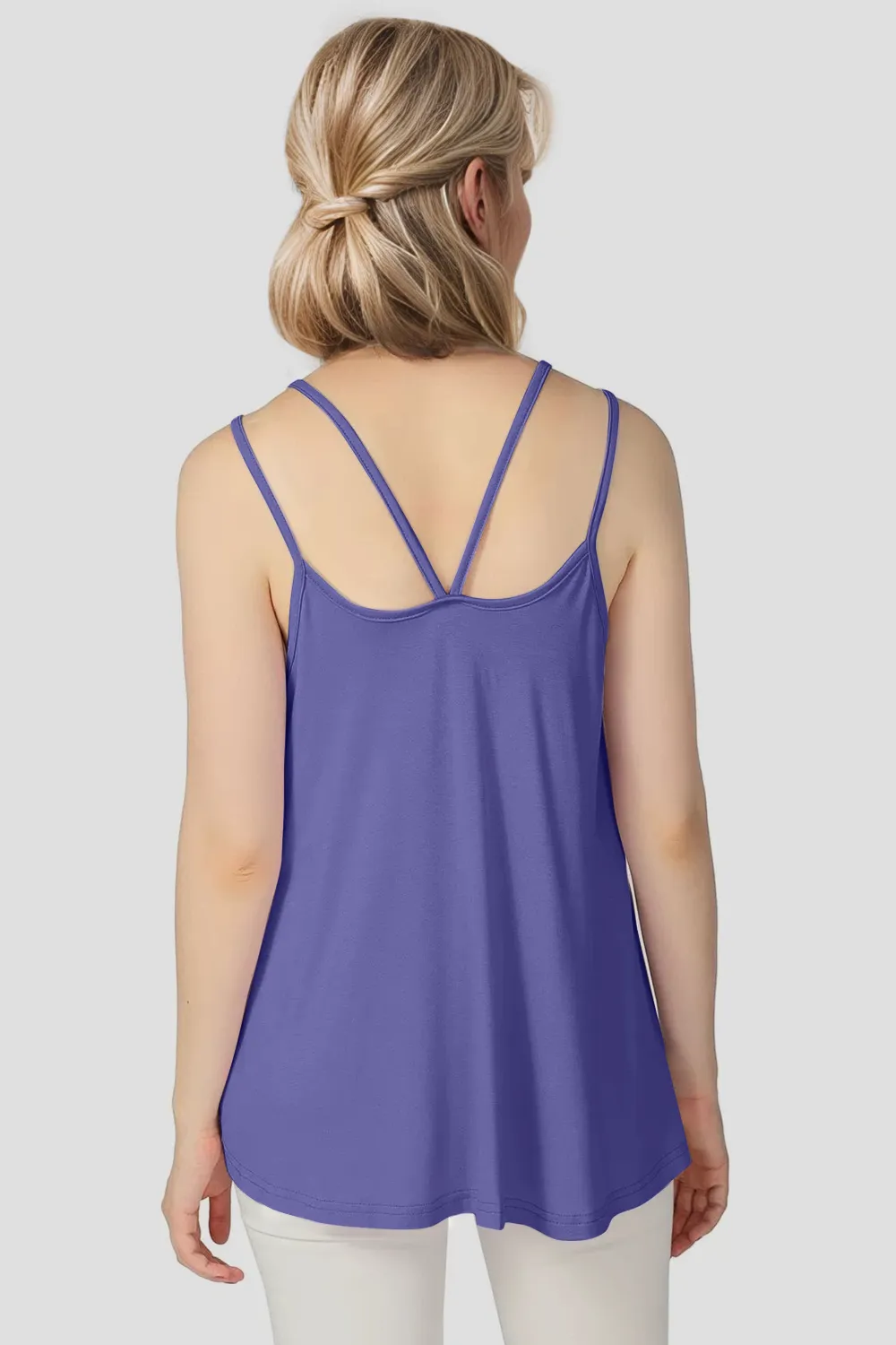 Bamboo Scoop Neck Double Spaghetti Straps Cami, image 21