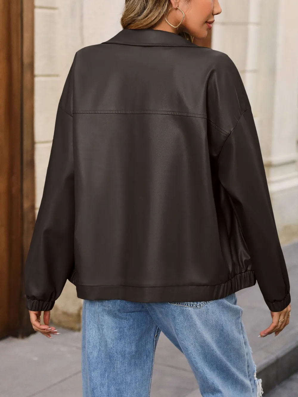 Zip Up Dropped Shoulder Jacket, image 12