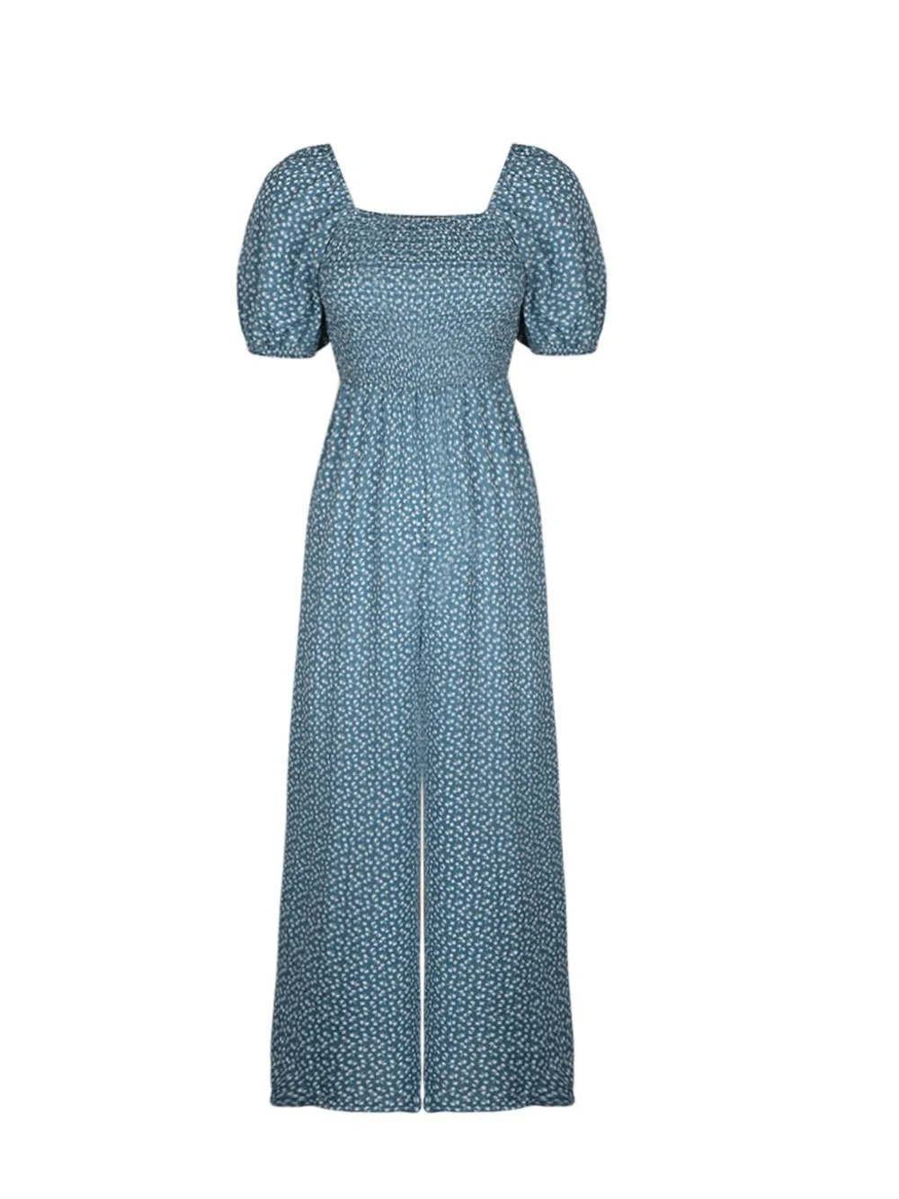 Printed Square Neck Puff Sleeve Jumpsuit, image 35