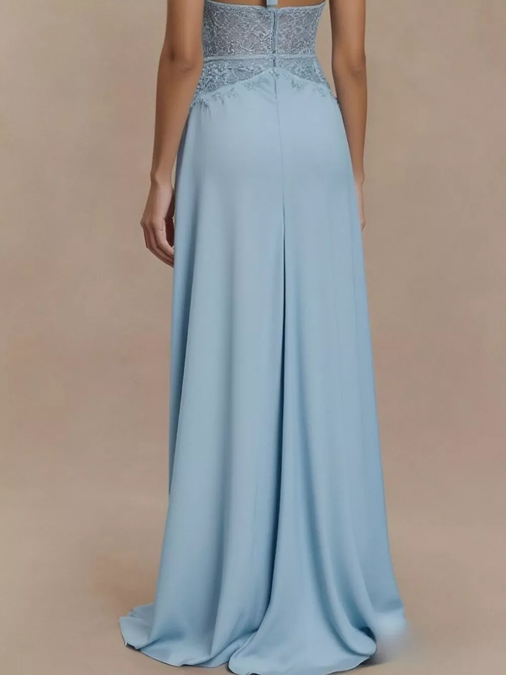 Halter Neck Lace Trimmed Maxi Dress, image 14
