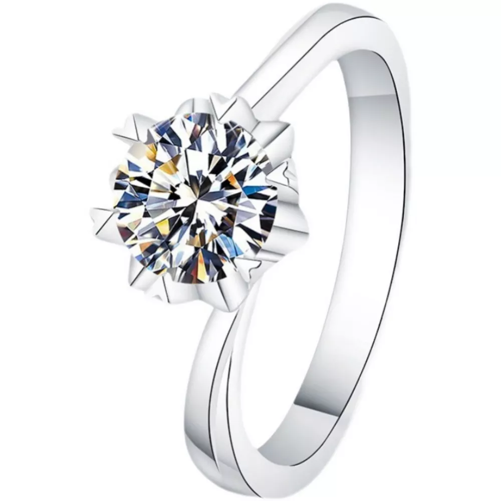 1 Carat 925 Sterling Silver Moissanite Ring, image 7