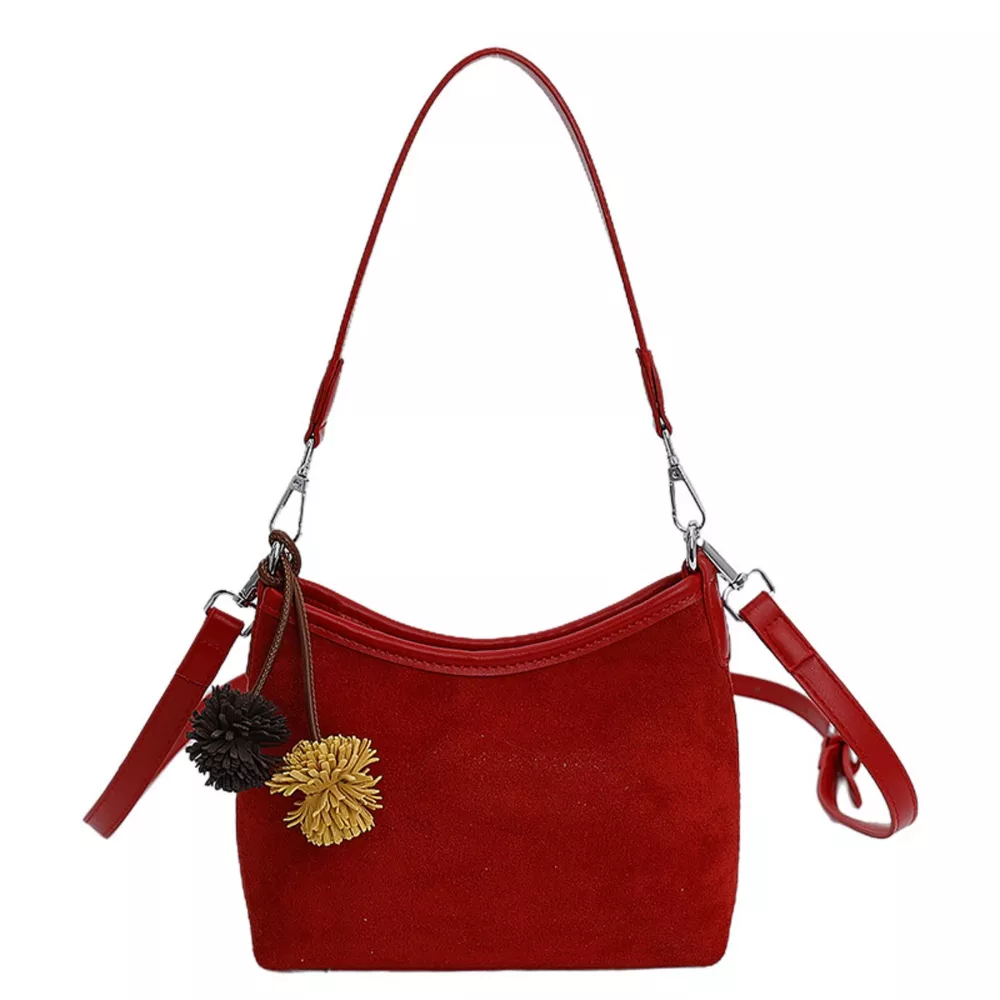 Suede Crossbody Bag with Adjustable Shoulder Strap, image 14