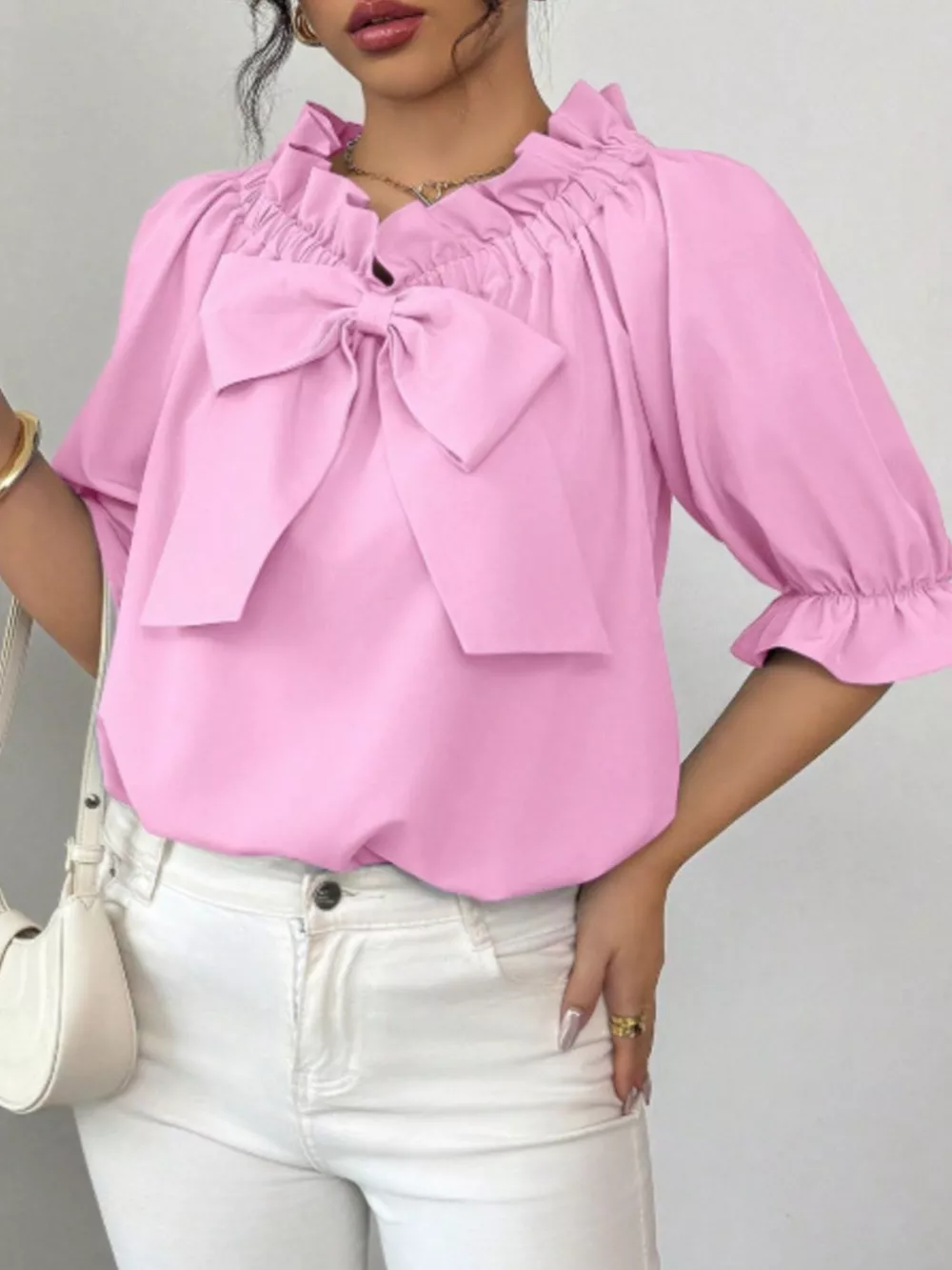 Bow Flounce Sleeve Blouse, image 16