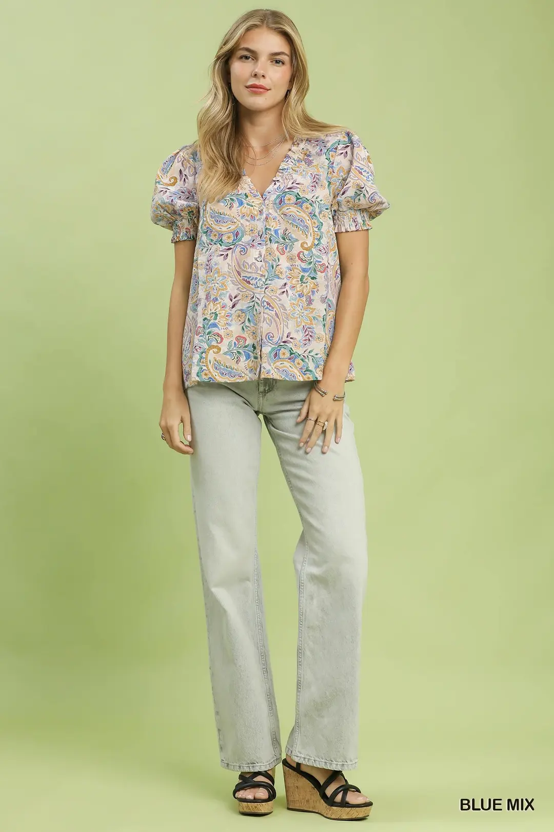 Mix Paisley Floral Button Down Shirt, image 5