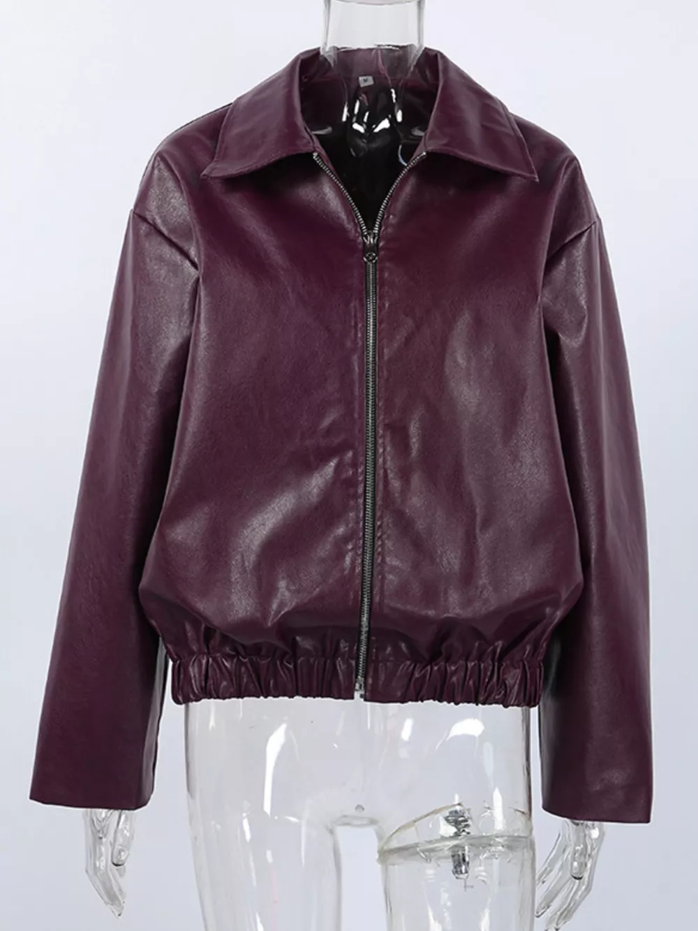 Faux Leather Zip Up Jacket, image 13