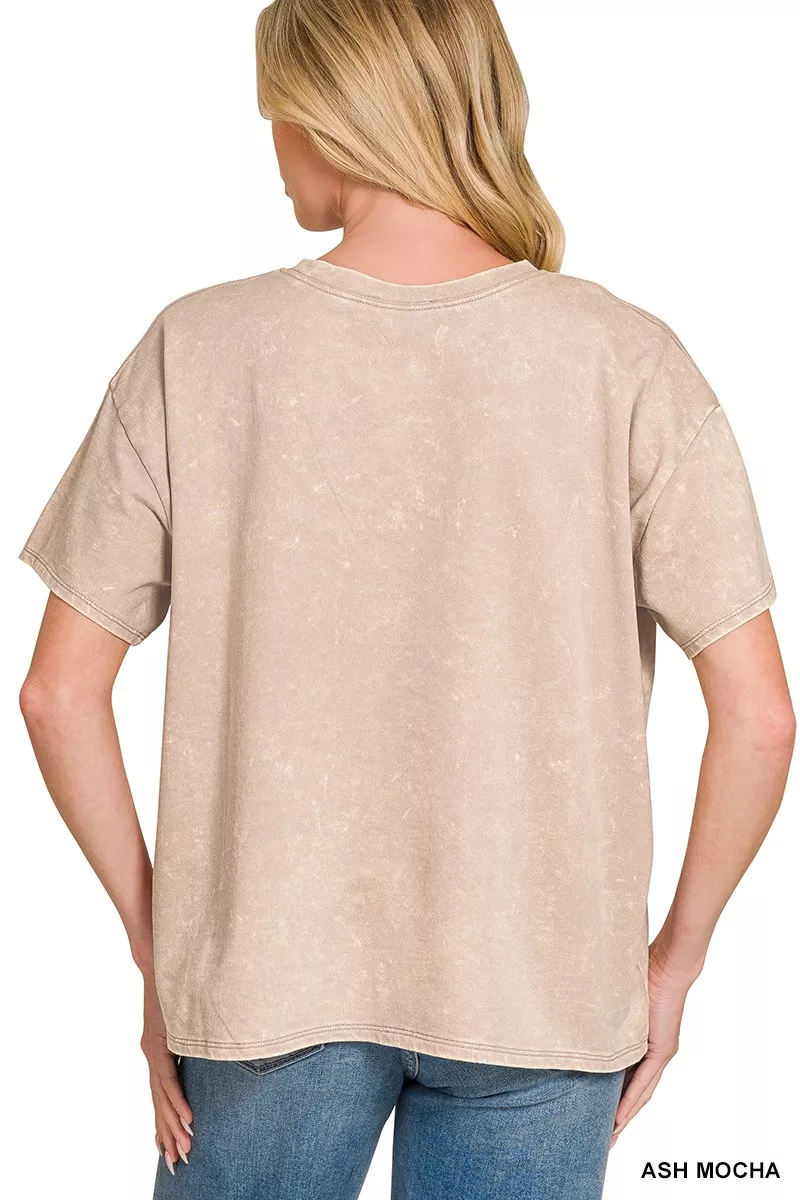 French Terry Acid Washed Relaxed Top & Short Set, image 5