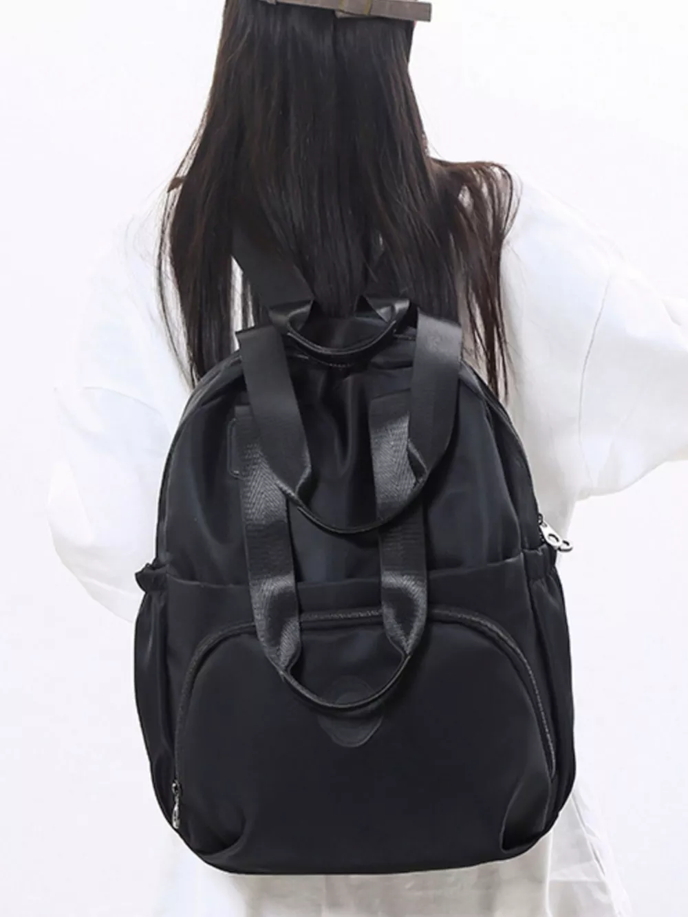 Lightweight Solid Color Backpack Bag