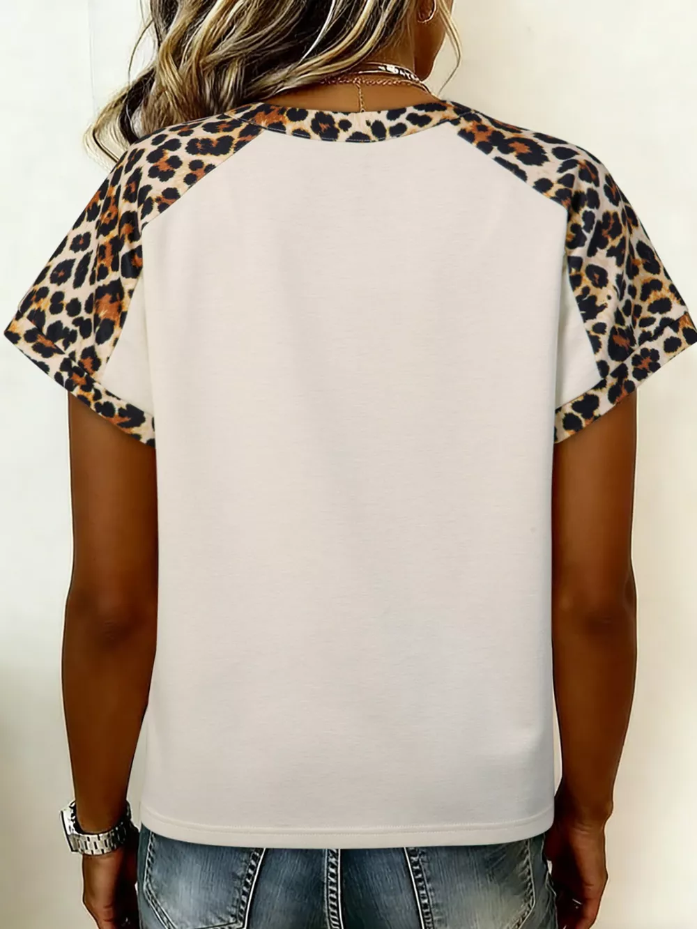 Leopard Print Raglan Sleeve Blouse, image 8