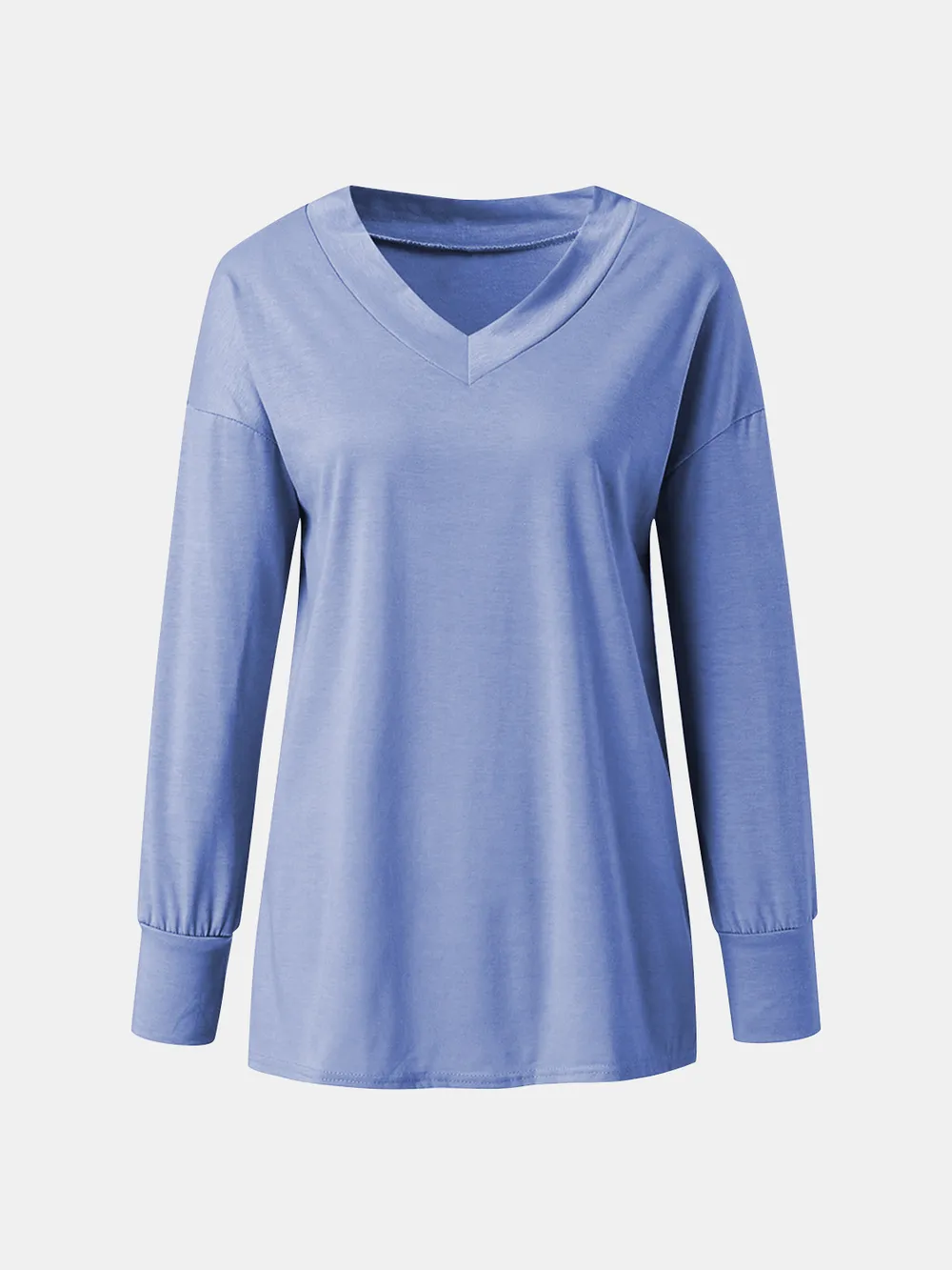 Full Size V-Neck Long Sleeve T-Shirt, image 6