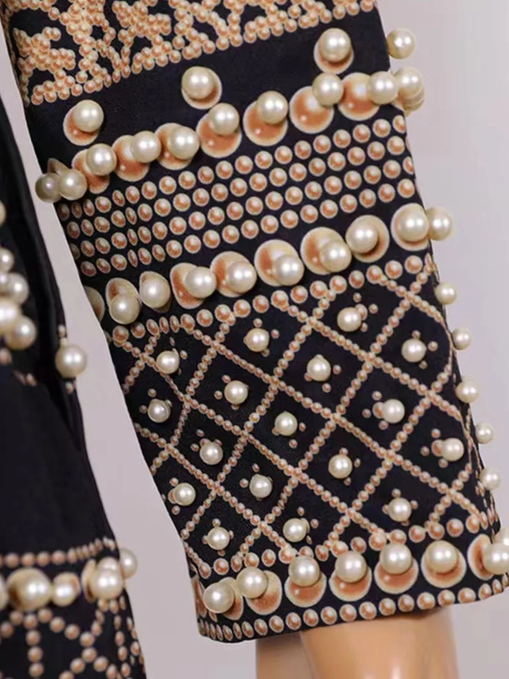 Full Size Embellished Pearl One-Button Blazer Plus Size, image 19