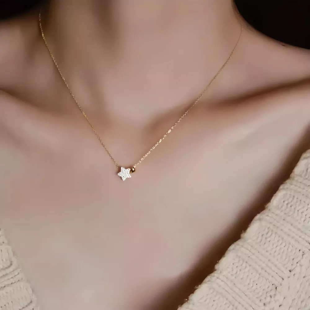 925 Sterling Silver Star Heart Necklace, image 5