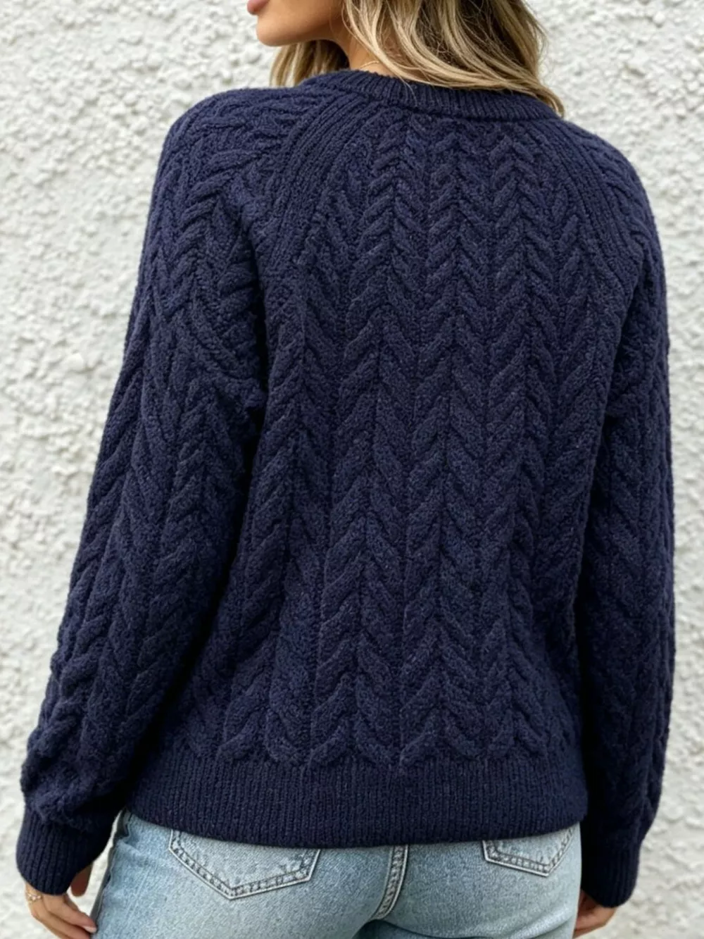 Cable-Knit Raglan Sleeve Sweater, image 4