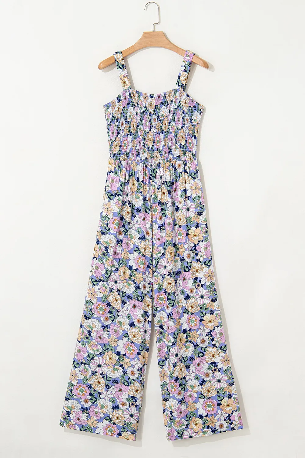 Floral Print Smocked High Waist Square Neck Jumpsuit, image 14