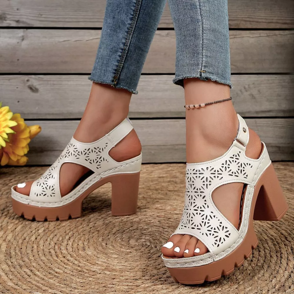 Open Toe Block Heels Sandals, image 8
