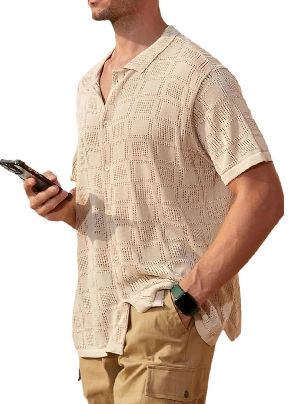 Men's Full Size Button Down Short Sleeve Plus Size, image 2