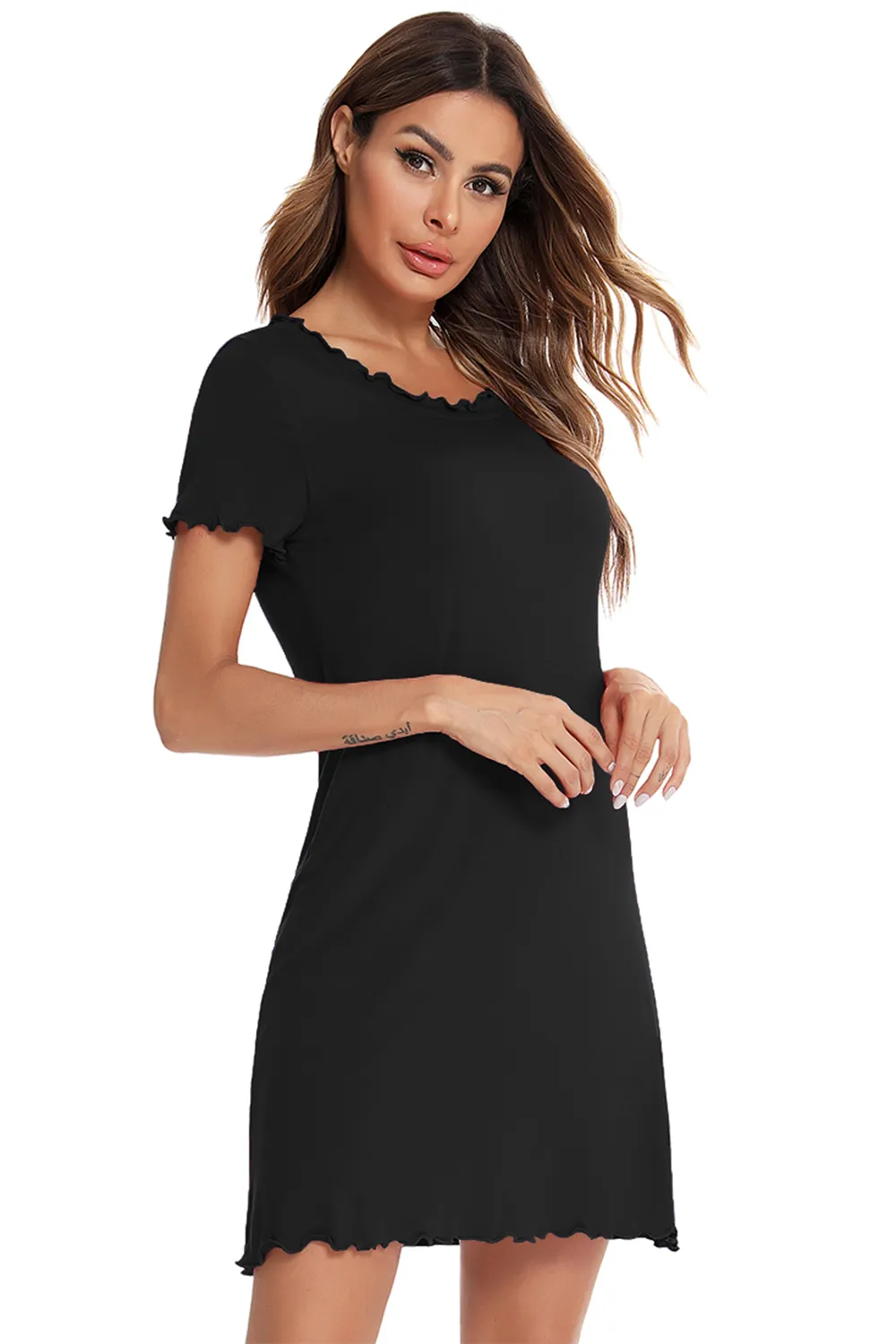 Round Neck Short Sleeve Lounge Dress, image 17