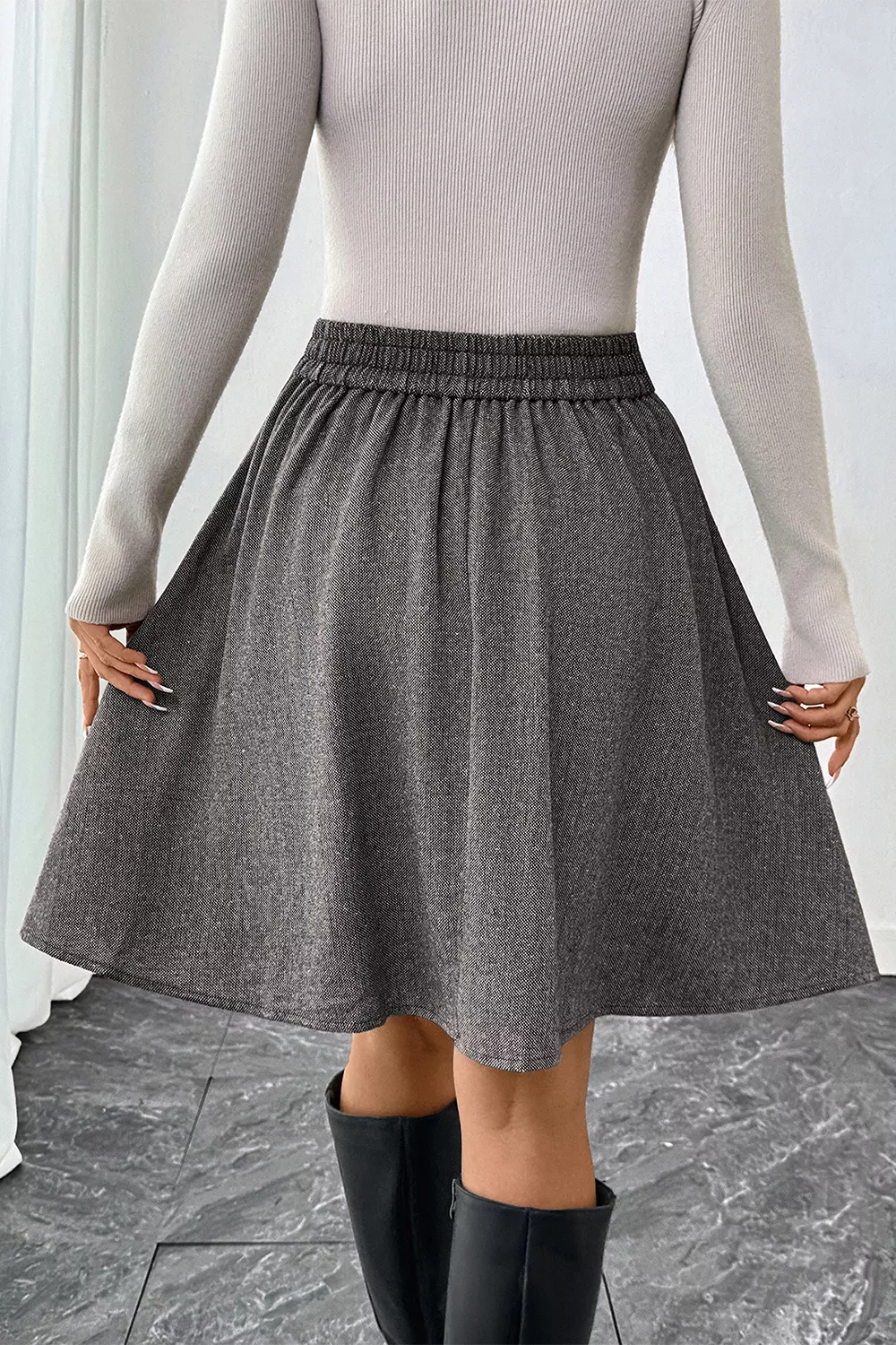 A-Line Textured Skirt, image 6