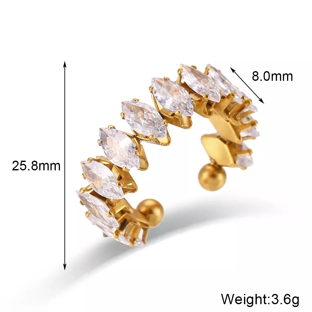 18K Gold-Plated Zircon Bracelet and Ring Jewelry Set, image 12
