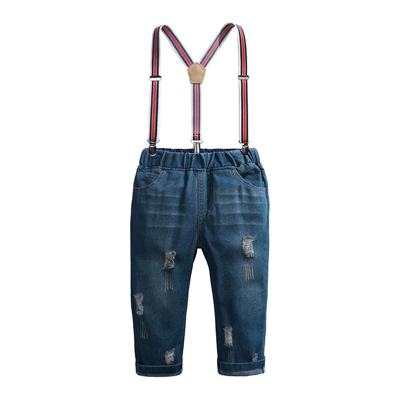 Children's Plaid Shirt & Distressed Jeans with Suspenders Set, image 6