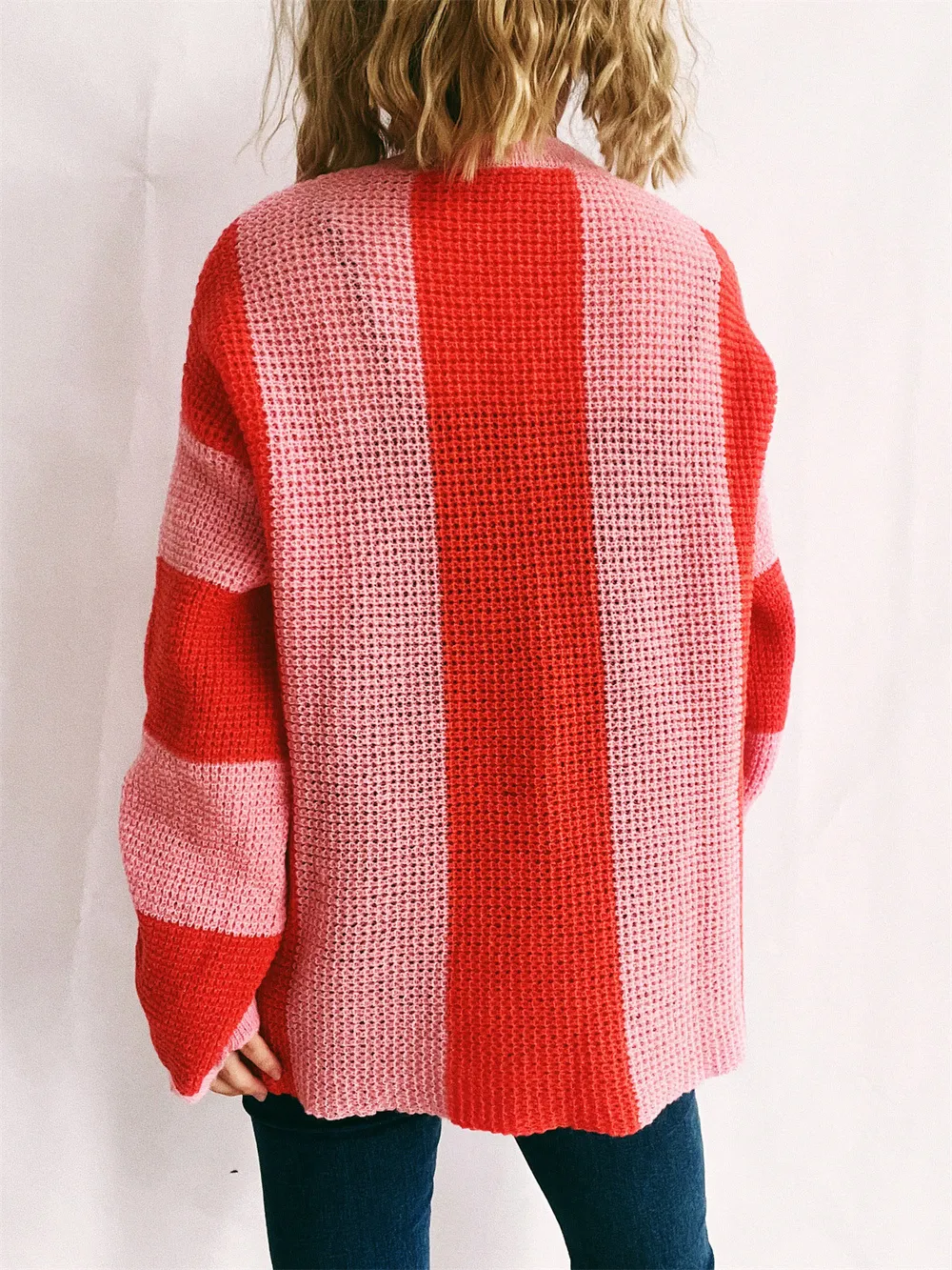 Color Block Round Neck Long Sleeve Sweater, image 11
