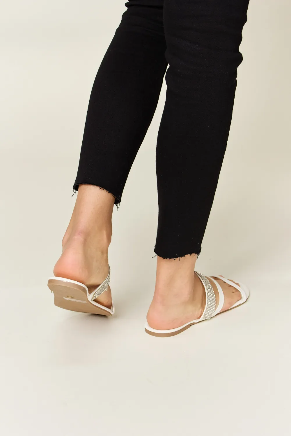Rhinestone Strappy Flat Sandals, image 5