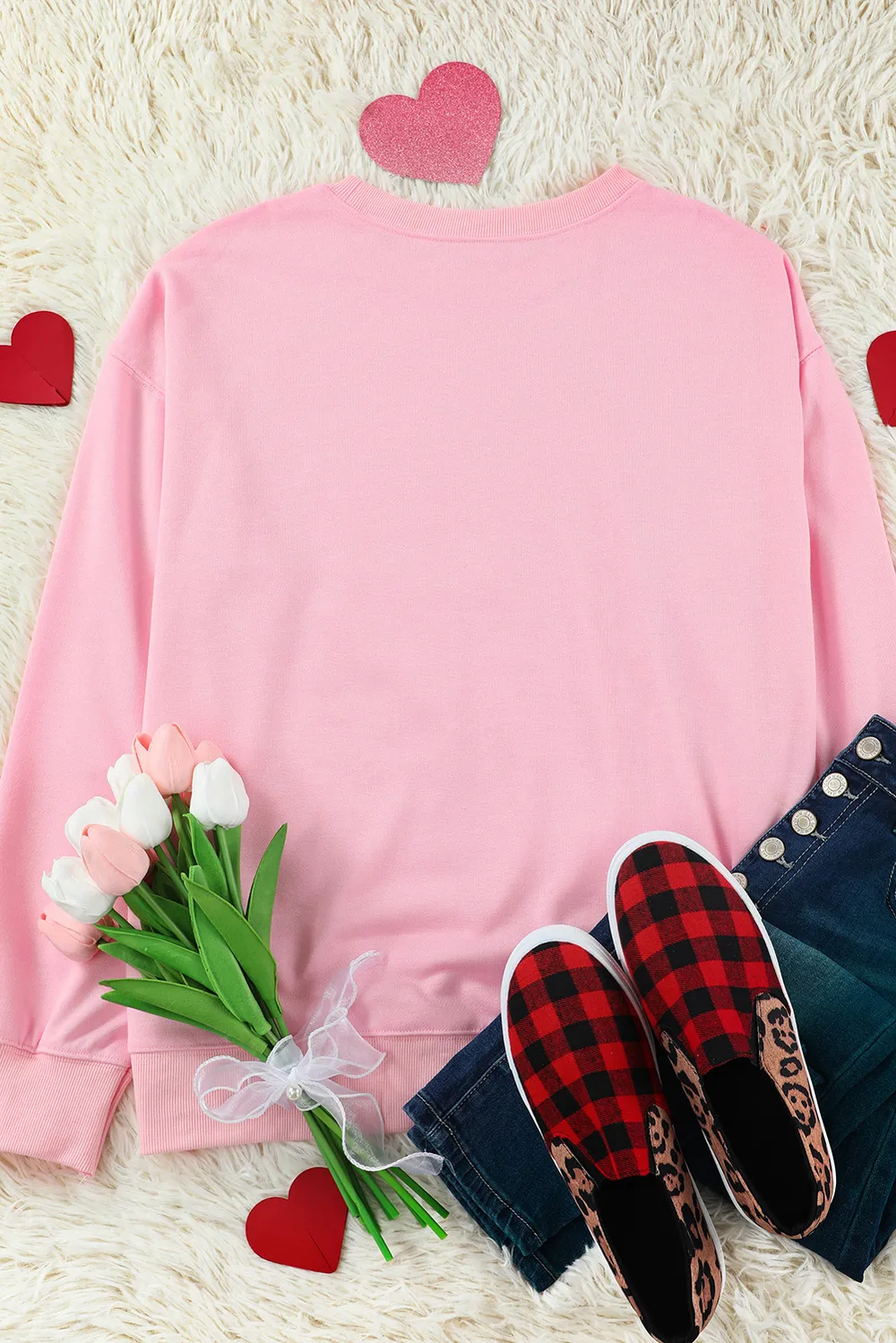 LOVER Round Neck Dropped Shoulder Sweatshirt, image 4