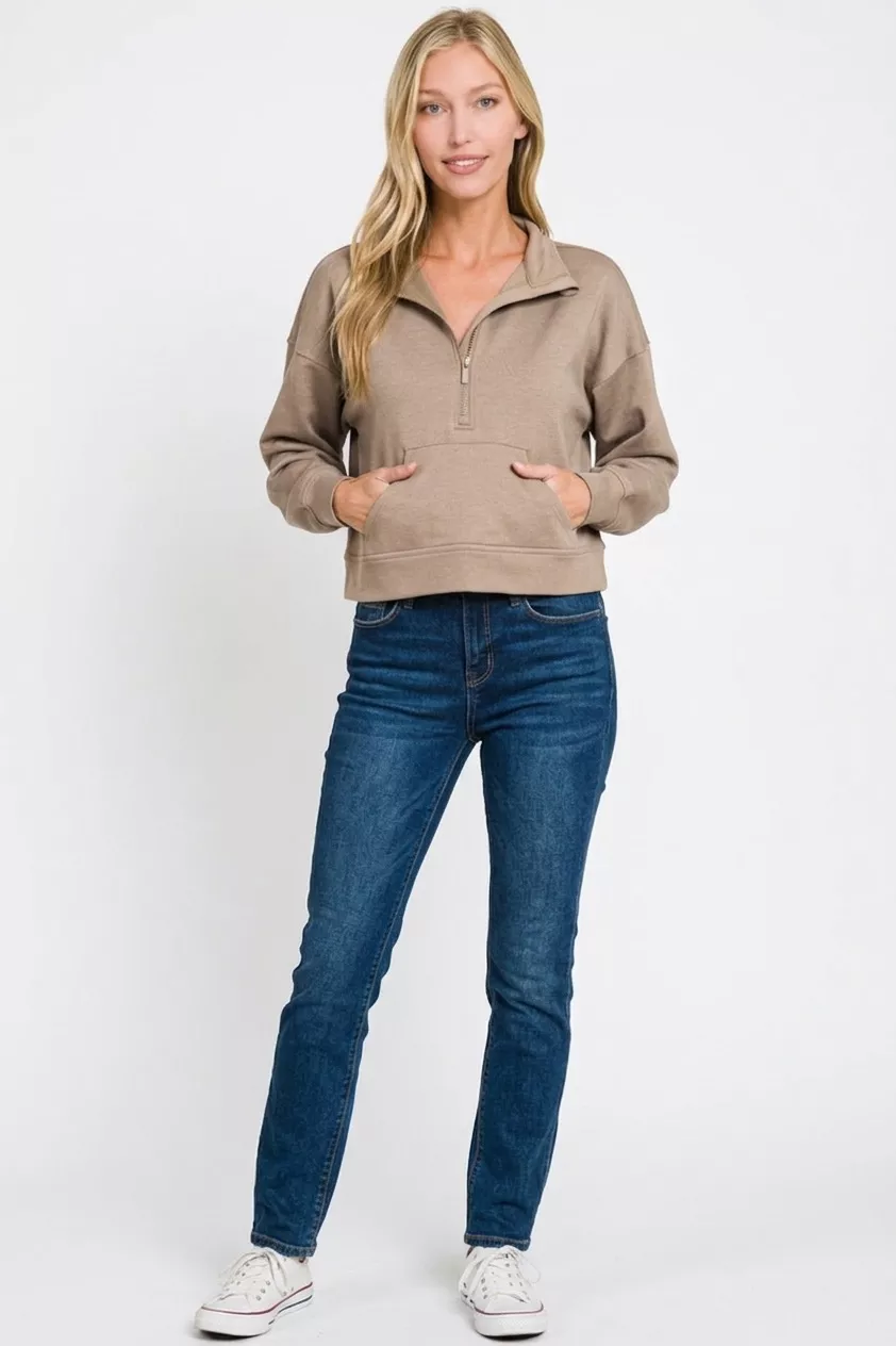 Scuba Half Zip Pullover With Kangaroo Pockets, image 3
